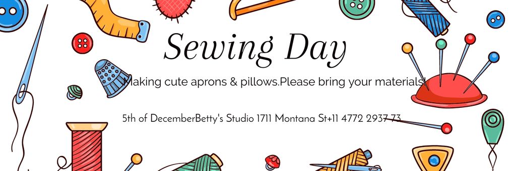 Ontwerpsjabloon van Twitter van Sewing day event 