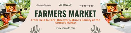 Offering Fresh Products from Fields to Local Market Twitter Design Template