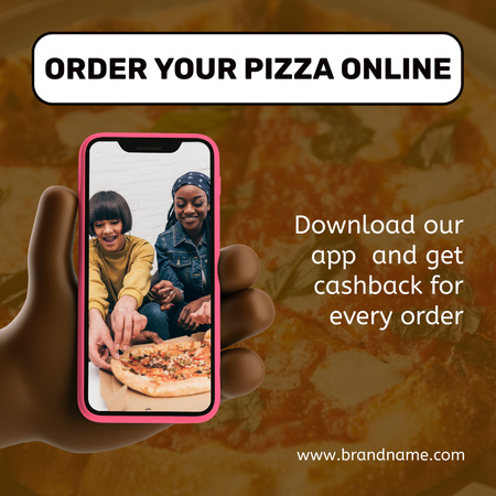 Delicious Pizza Online Order Offer Instagram Design Template
