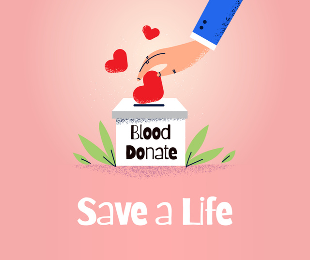 Blood donation volunteering Facebook Modelo de Design