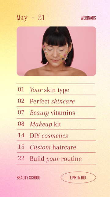 Skincare Ad with Flowers on Girl's Face Instagram Video Story Design Template