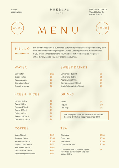 Food Menu Announcement with Tasty Dishes Menu Design Template
