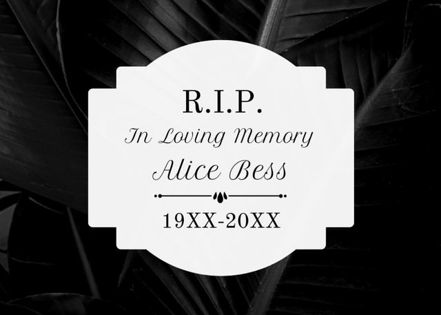 In Loving Memory of Gone Person Postcard 5x7in Design Template