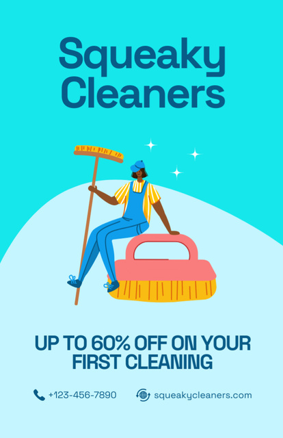 Plantilla de diseño de Offering Expert Cleaners Services With Discount Flyer 5.5x8.5in 