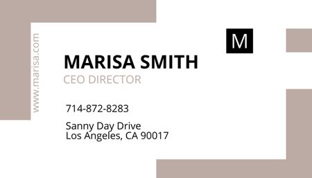 Ceo Director Introductory Card Business Card US Design Template