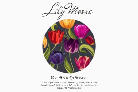 Tulips Flowers Offer Label Design Template