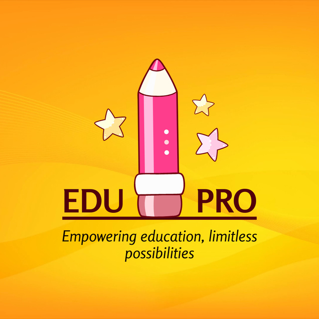 Thought-provoking School Promotion With Slogan And Pencil Animated Logo Design Template