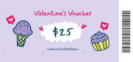 Valentine's Day Offers of Cute Sweets Coupon Din Large Design Template