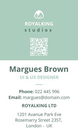 UI & UX Designer Contacts Business Card US Vertical Design Template