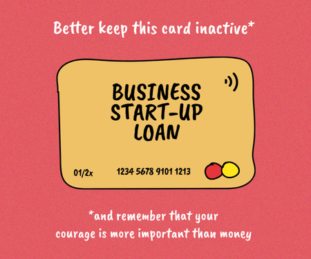 Designvorlage Start-up Loan concept with Credit Card für Medium Rectangle