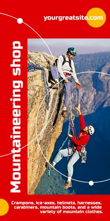 Climbers on Mountain Graphic Design Template