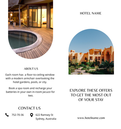 Luxury Hotel Ad Brochure Din Large Bi-fold Design Template