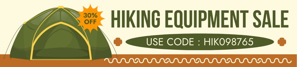 Hiking Equipment Discount Offer with Green Tent Ebay Store Billboard – шаблон для дизайна