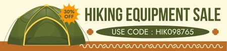 Platilla de diseño Hiking Equipment Discount Offer with Green Tent Ebay Store Billboard