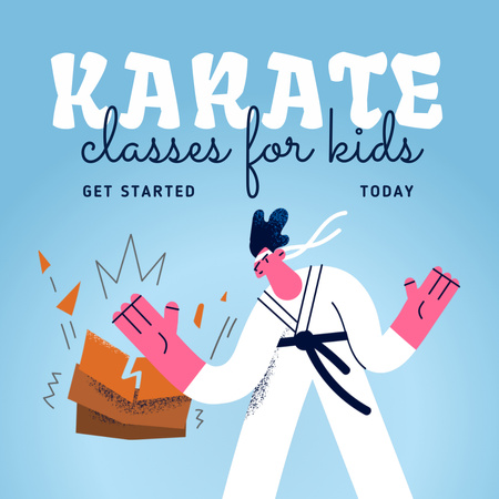 Karate Lessons for Kids Animated Post Design Template