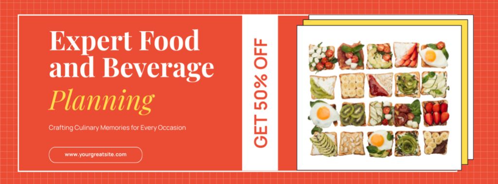 Event Food and Beverage Planning Facebook coverデザインテンプレート