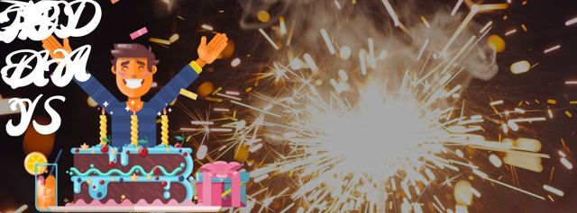 Modèle de visuel Man celebrating his birthday - Facebook Video cover