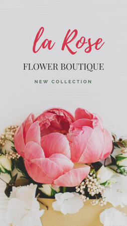 Flower Boutique Offer with Tender Roses Instagram Story Πρότυπο σχεδίασης