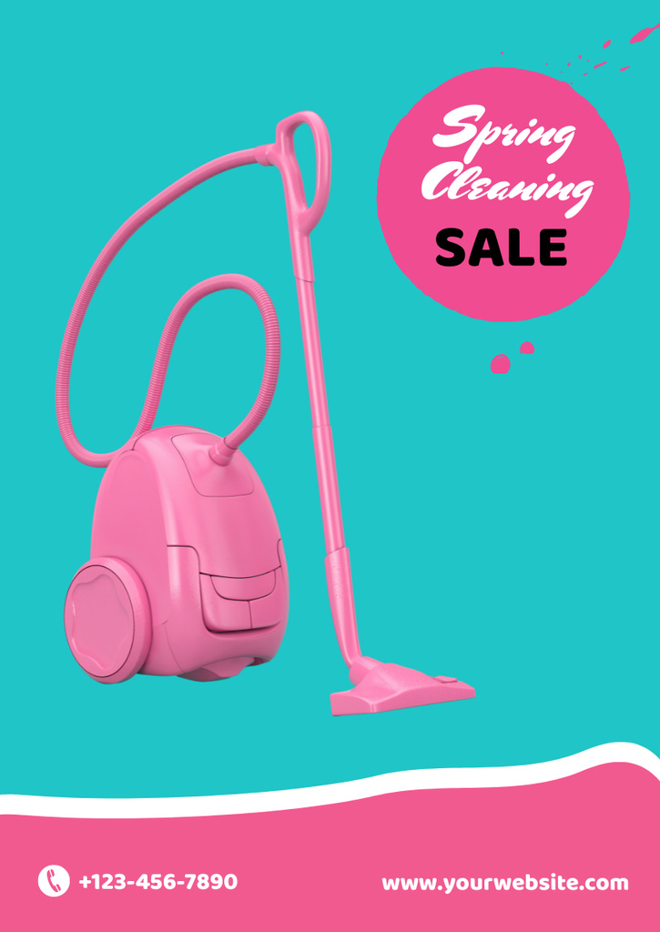 Ontwerpsjabloon van Poster A3 van Seasonal Cleaning Service Sale Offer With Vacuum Cleaner