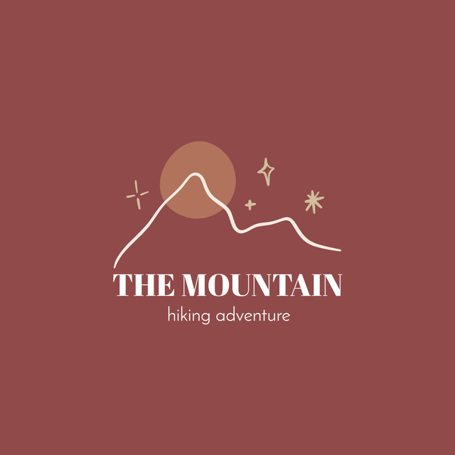 Emblem with Mountains for Hikers Logoデザインテンプレート