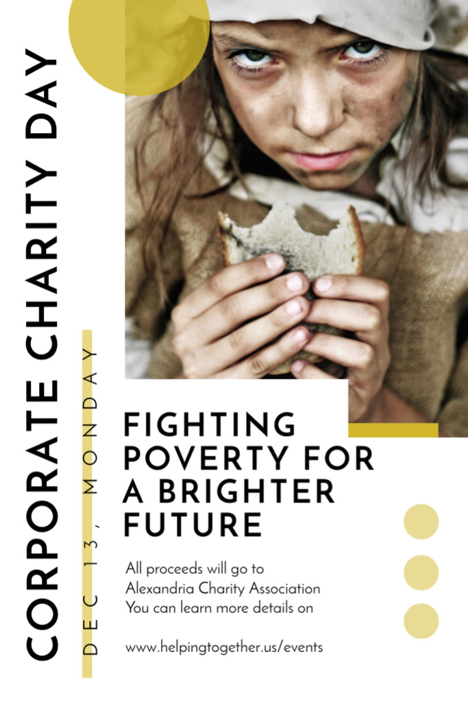 Designvorlage Quote about Fighting Poverty on Corporate Charity Day für Flyer 4x6in