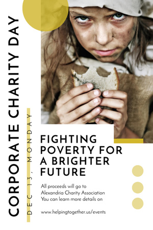 Ontwerpsjabloon van Flyer 4x6in van Citaat over armoede op Corporate Charity Day