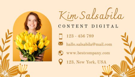 Introductory Card Digital Content Specialist Business Card US Design Template