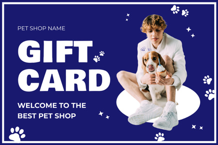 En İyi Pet Shop'a İndirim Kuponu Gift Certificate Tasarım Şablonu