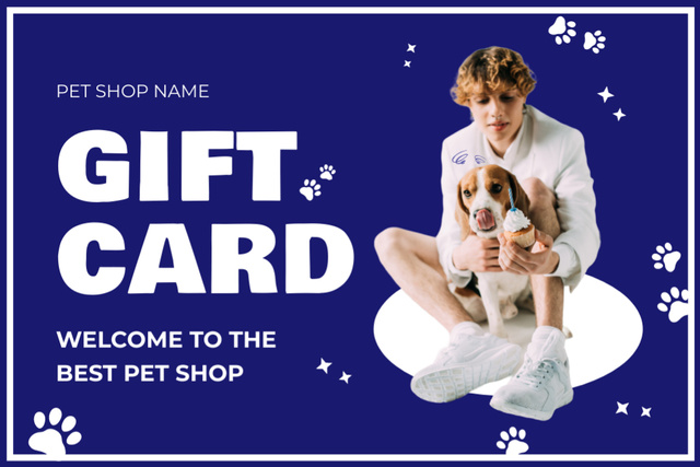 Plantilla de diseño de Discount Voucher to Best Pet Shop Gift Certificate 
