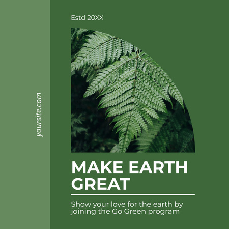 Designvorlage Eco Concept with Green Plant für Instagram