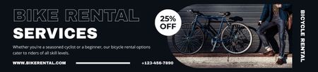 City Bicycles for Rent Offer on Black Ebay Store Billboard – шаблон для дизайна