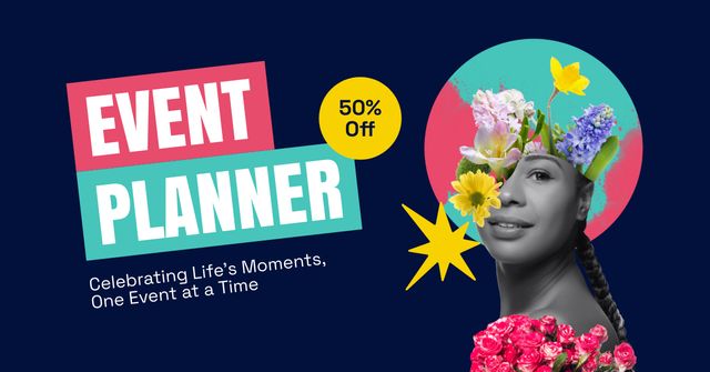 Template di design Celebrate Moments with  Event Planning Agency Facebook AD