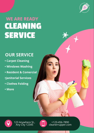 Template di design Advertising Cleaning Services Flyer A6