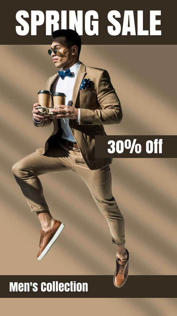 Fall Sale Announcement for Stylish Men Instagram Story Design Template