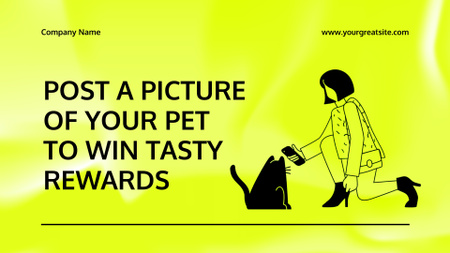 Pet Food Shop Giveaway with Girl and Cat Full HD video Design Template