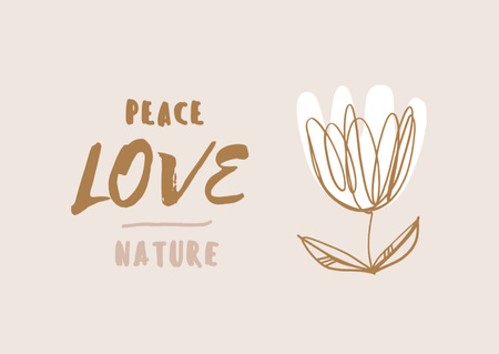 Eco Concept with Flower illustration Postcard Design Template