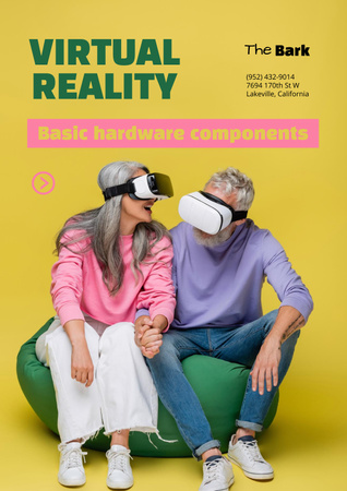 VR Gear Ad with Senior Couple Poster Design Template