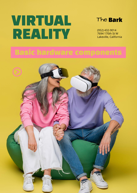 Designvorlage VR Gear Promo with Senior Couple für Poster