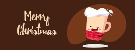 Running Christmas cup of cocoa Facebook Video cover Design Template