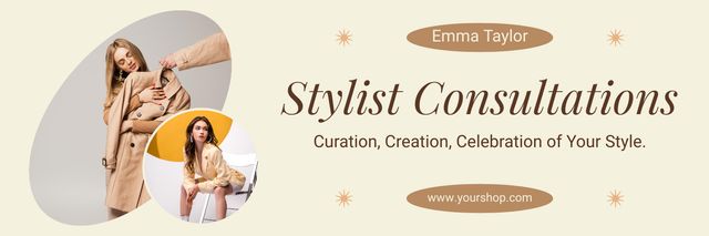 Template di design Fashion Curation and Styling Consultation Twitter