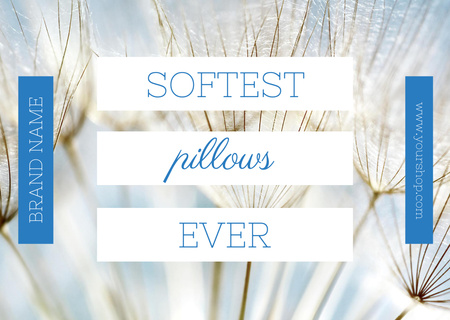 Platilla de diseño Softest Pillows Ad with Tender Dandelion Seeds Postcard