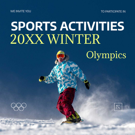 Winter Olympic Activities Instagram Design Template