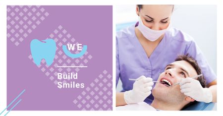 Man at dentist check-up Facebook AD Design Template