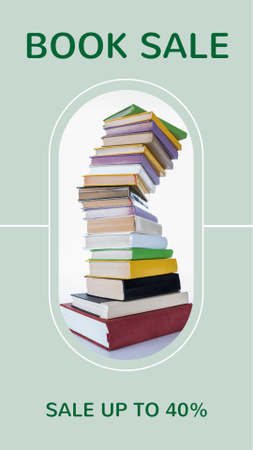 Bundle of Books for Literature Sale Ad Instagram Story Πρότυπο σχεδίασης