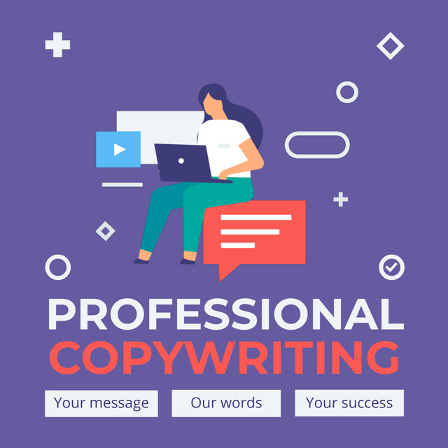 Services of Professional Copywriting Ad Animated Post – шаблон для дизайну