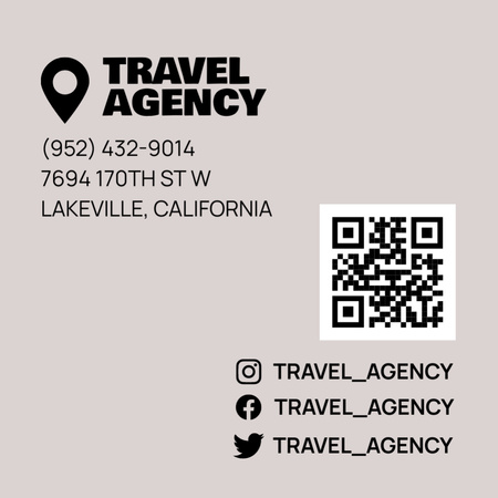 Travel Agency Ad with Globe with Location Square 65x65mm Design Template