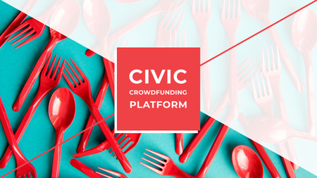 Crowdfunding Platform with Red Plastic Tableware Youtube Modelo de Design