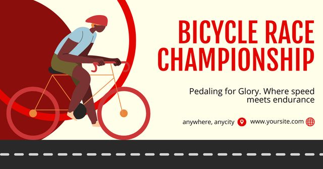 Ontwerpsjabloon van Facebook AD van Bicycle Race Championship