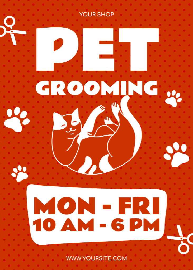 Pet Grooming Service Offer on Red Flayer Πρότυπο σχεδίασης