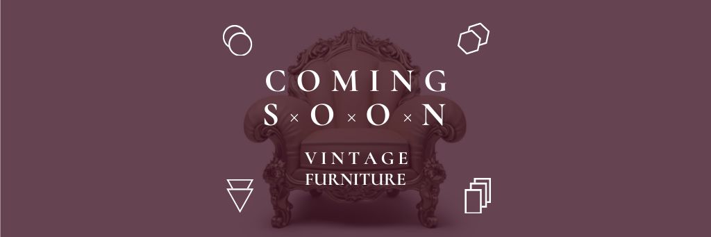 Vintage furniture shop Opening Announcement Email headerデザインテンプレート